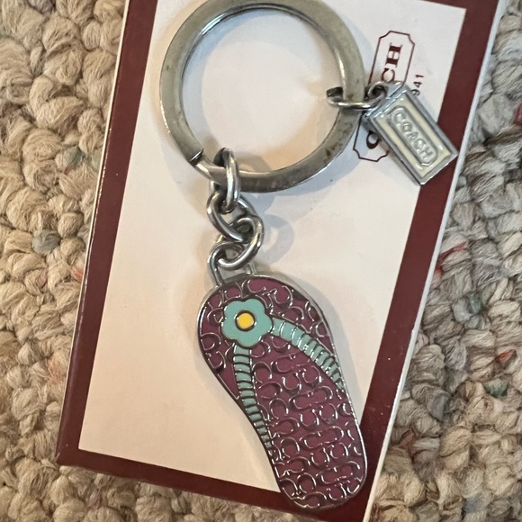Vintage Y2K Coach Purple Flip Flop Keychain - Picture 1 of 2